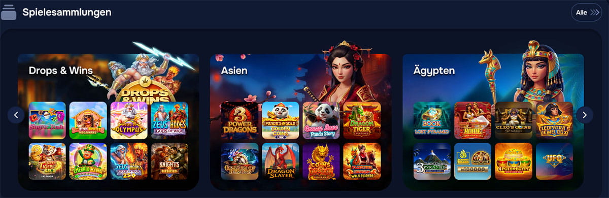 Spielesammlungen casino Wizardo. 